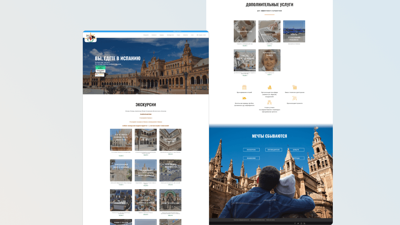 Travel servicies website